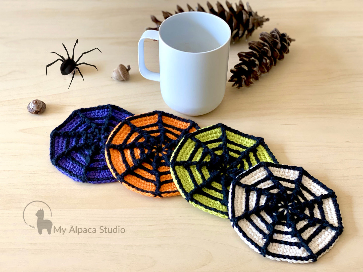 Spider Web Coaster Crochet Pattern - Instant Download PDF