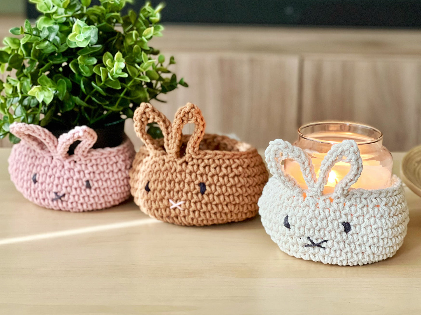 Bunny Basket Crochet Pattern - Instant Download PDF