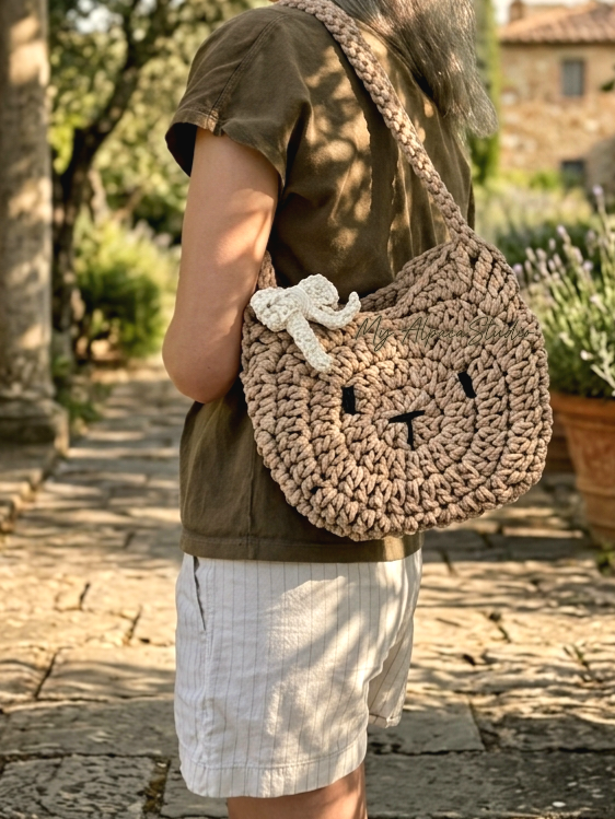 2 Sizes Cat Bag Crochet Pattern with Adjustable Handle (Digital Download & Video Tutorial)