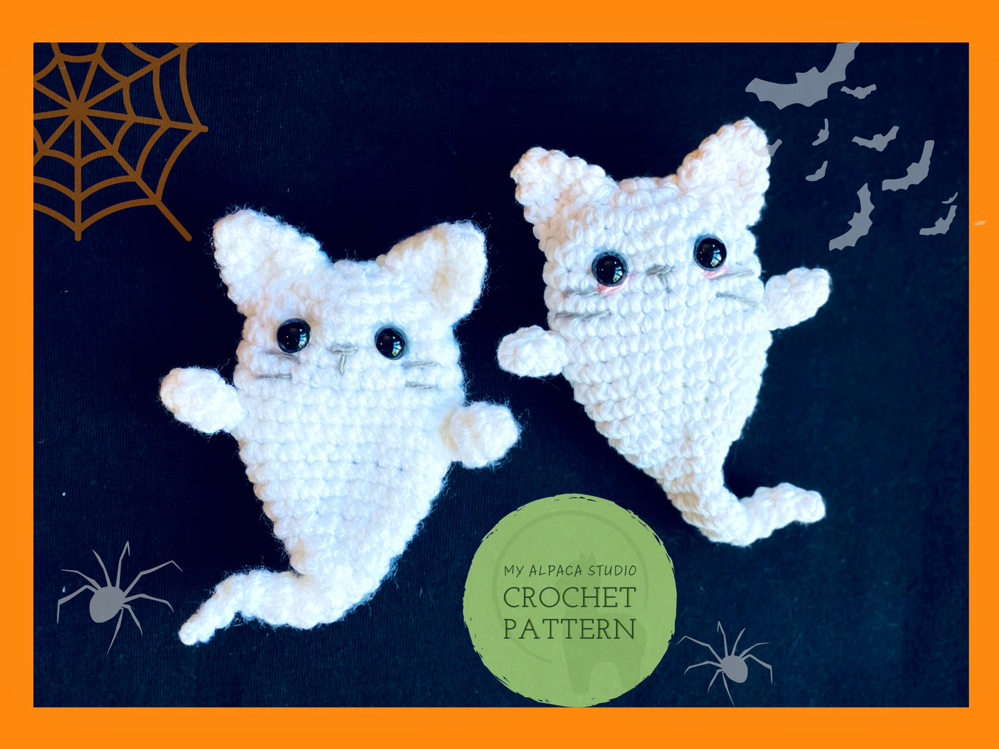 Ghost Cat Pocket Doll Crochet Pattern - Instant Download PDF