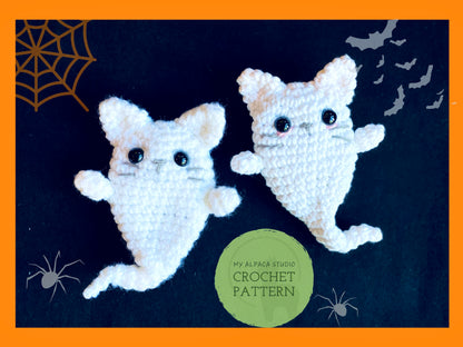Ghost Cat Pocket Doll Crochet Pattern - Instant Download PDF