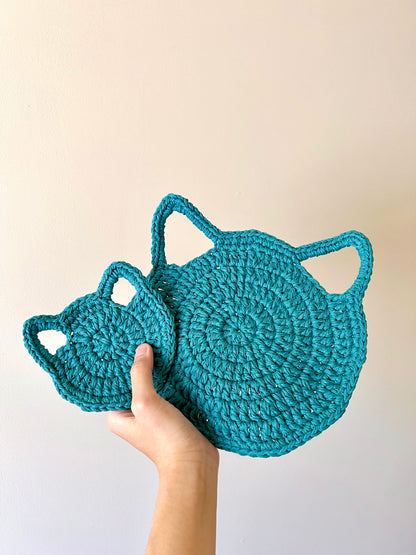 Cat Potholder & Dish Scrubby Crochet Pattern - Instant Download PDF