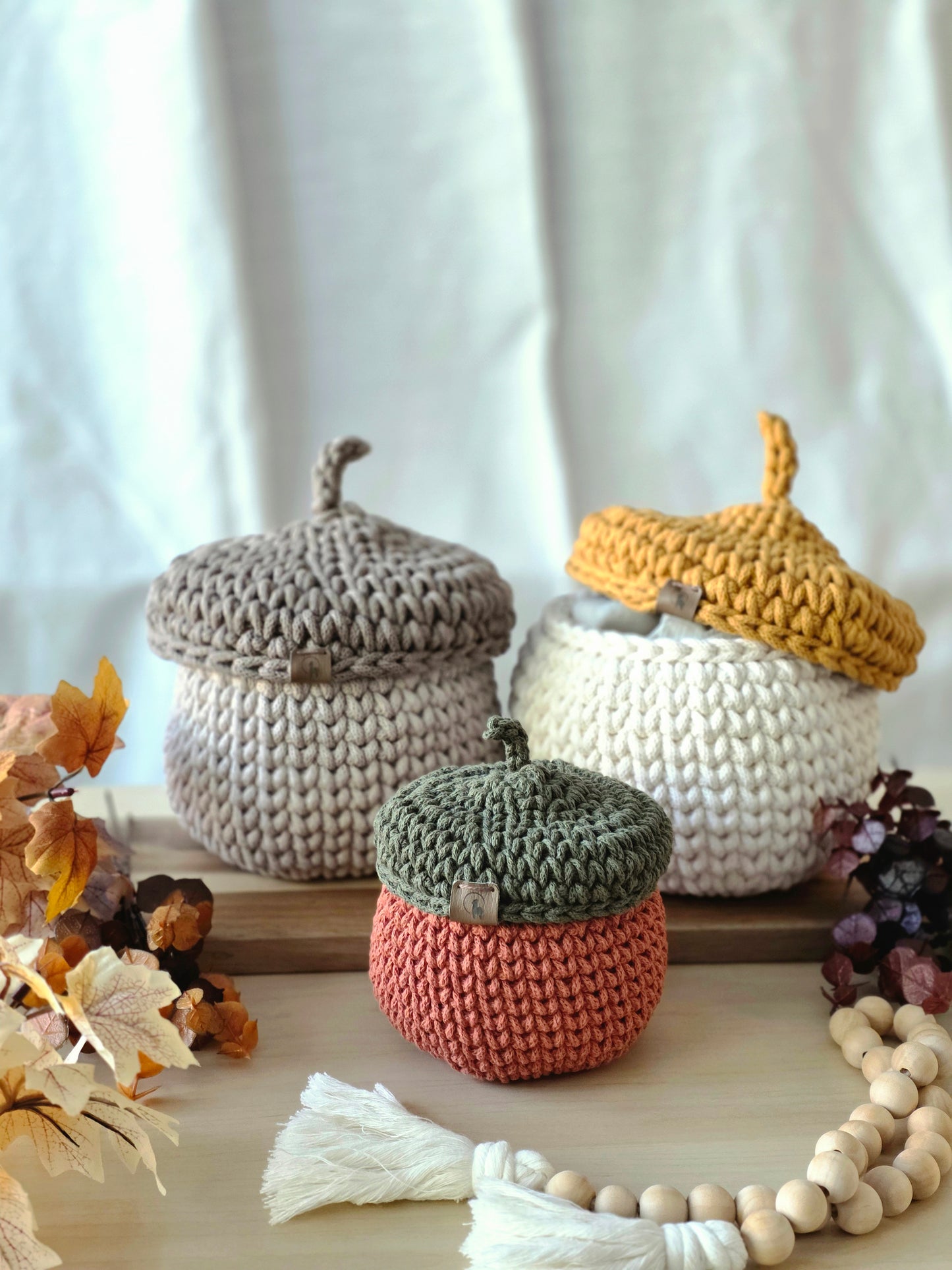 Acorn Basket Crochet Pattern - Instant Download PDF