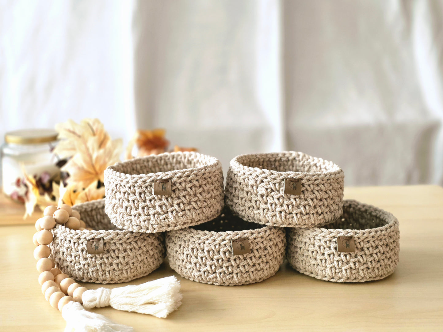 Minimalist Round Basket (5") - Hand-crocheted