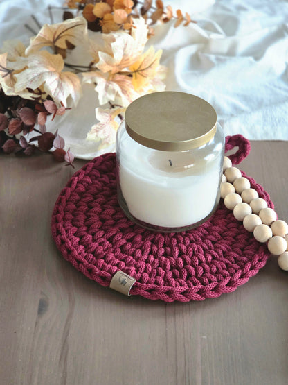 Chunky Round Hot Pad- 3 sizes Option, with or without hanging loop