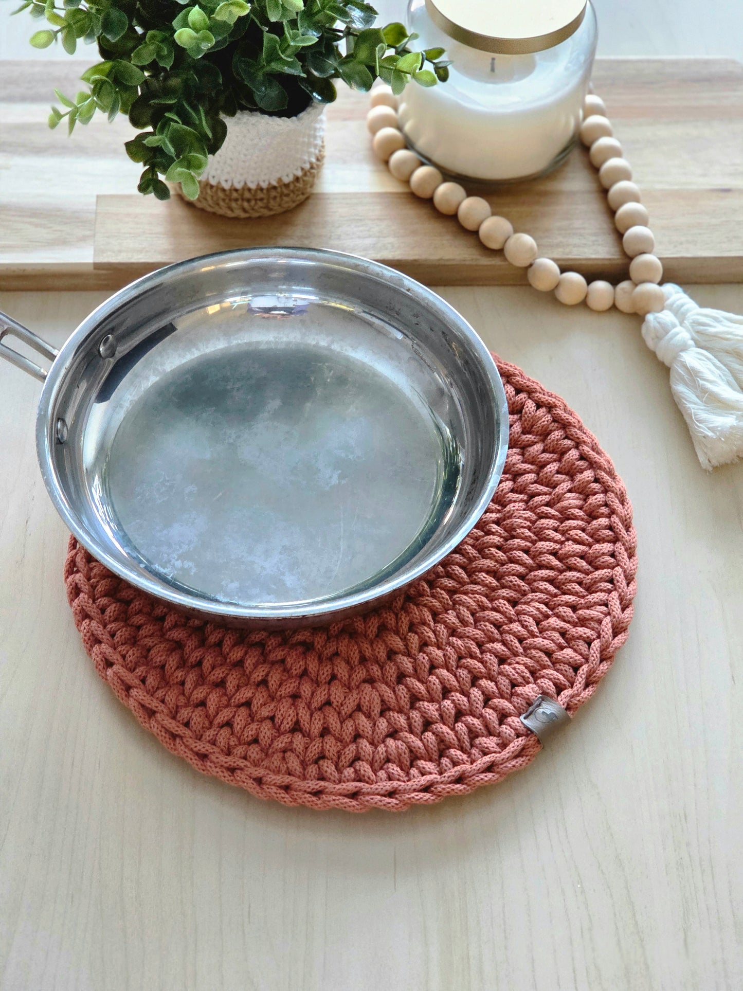 Chunky Round Hot Pad- 3 sizes Option, with or without hanging loop