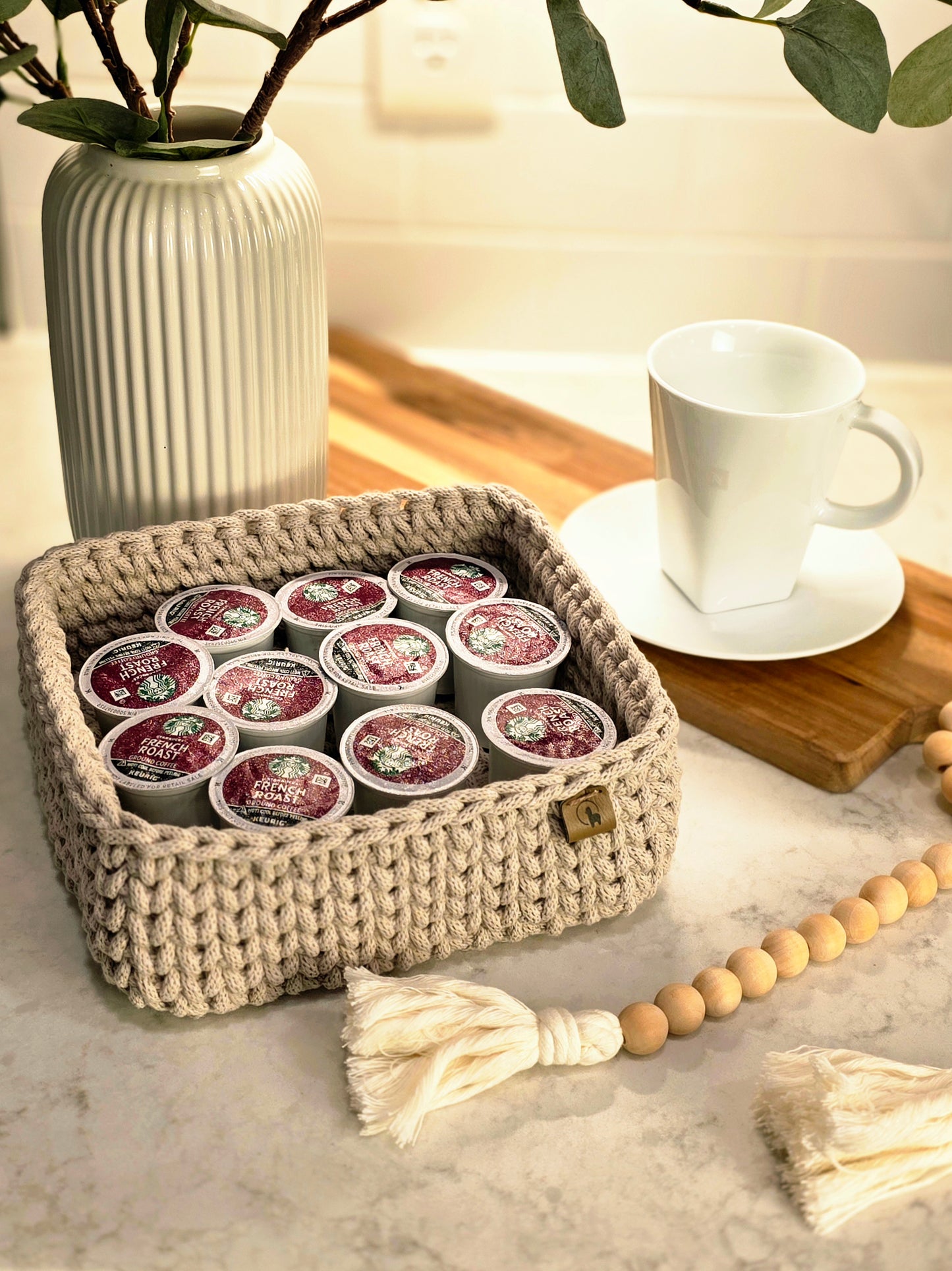 Matta Square Basket in 2 sizes (6" &  8") Crochet Pattern - Instant Download PDF + VIDEO