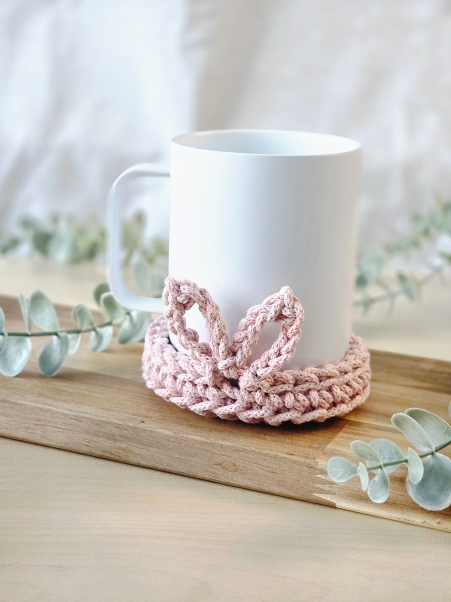Hand-crocheted Bunny Coasters- Set of 4, 6 or 8