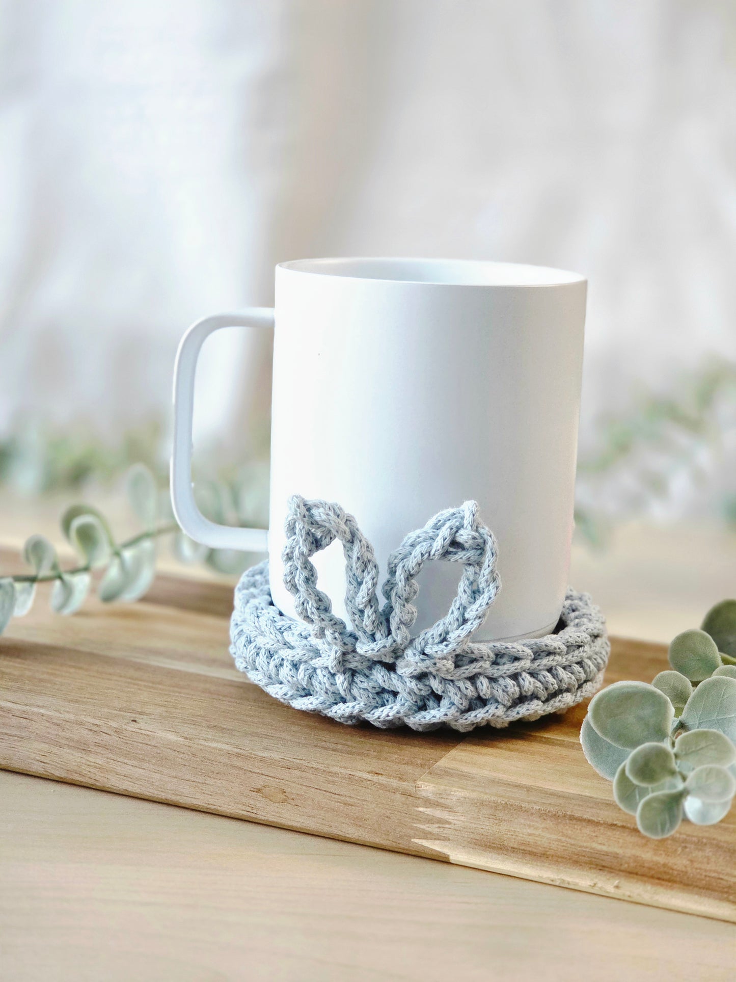Hand-crocheted Bunny Coasters- Set of 4, 6 or 8