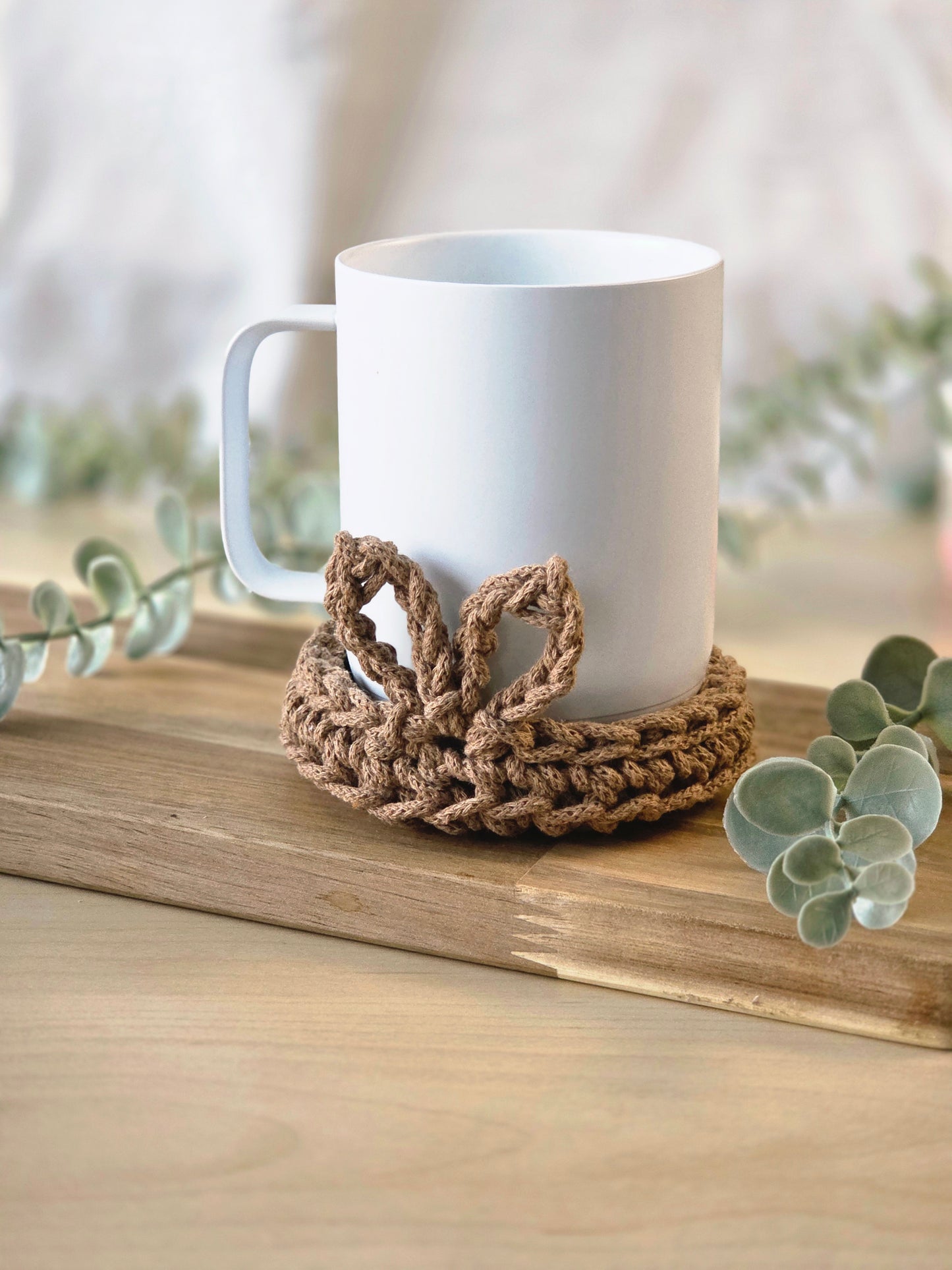 Hand-crocheted Bunny Coasters- Set of 4, 6 or 8