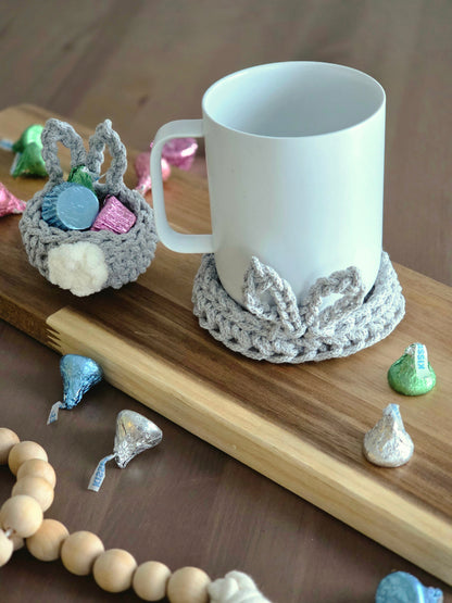 Hand-crocheted Bunny Coasters- Set of 4, 6 or 8