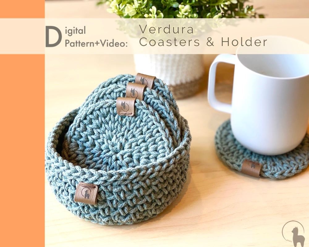 Verdura Coaster and Holder Crochet Pattern - Instant Download PDF + Video