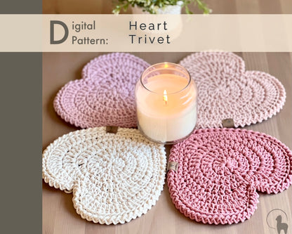 Heart Trivet Crochet Pattern - Instant Download PDF