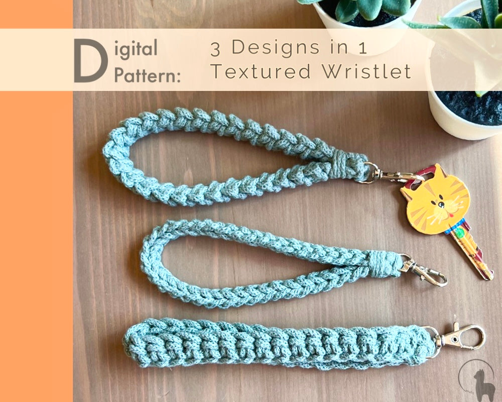 Wristlet in 3 designs Crochet Pattern - Instant Download PDF