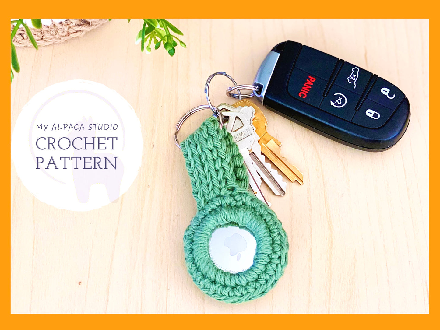 AirTag Holder Keychain Crochet Pattern - Instant Download PDF