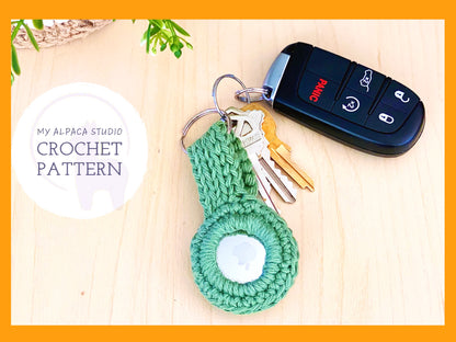 AirTag Holder Keychain Crochet Pattern - Instant Download PDF