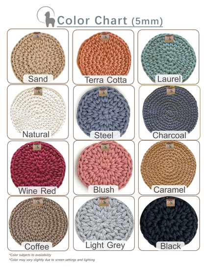 8" Square Crochet Basket - Cotton Napkin Holder & Catch-all Tray