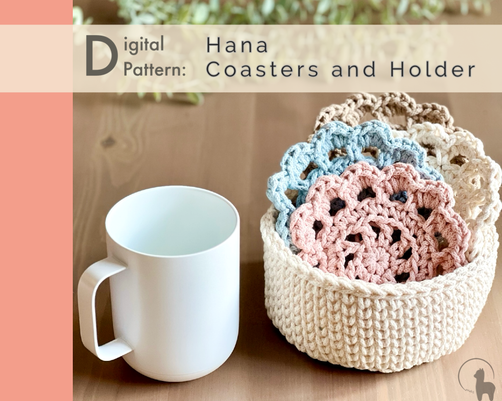 Hana Coaster and Holder Crochet Pattern - Instant Download PDF