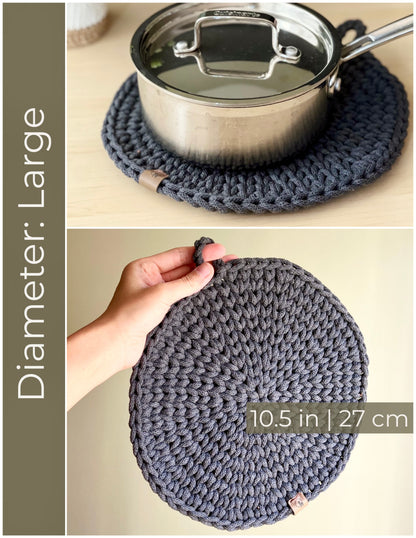 Chunky Round Hot Pad- 3 sizes Option, with or without hanging loop