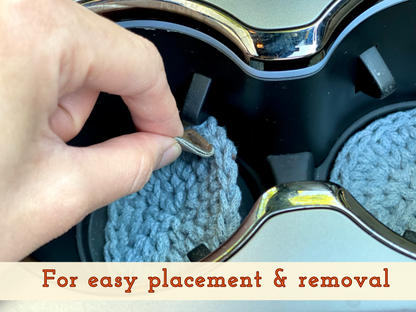 Crocheted Car Coasters with Removal Tab (Set of 2)
