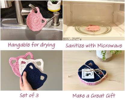 Cat Potholder & Dish Scrubby Crochet Pattern - Instant Download PDF