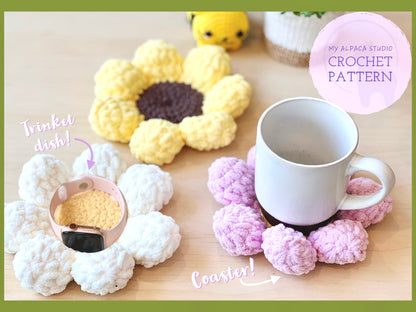 No-Sew Puffy Flower Crochet PATTERN (PDF Download)