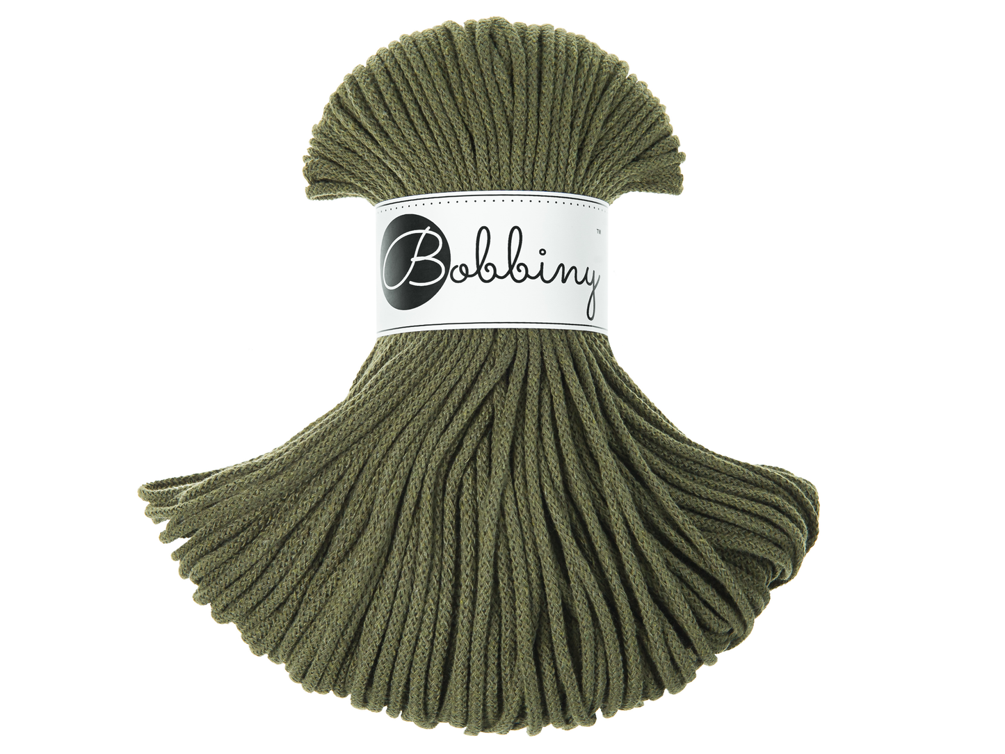 Bobbiny 3mm Braided Cotton Cord (100m/ 108yds) -- AVOCADO -- Macrame & Crochet