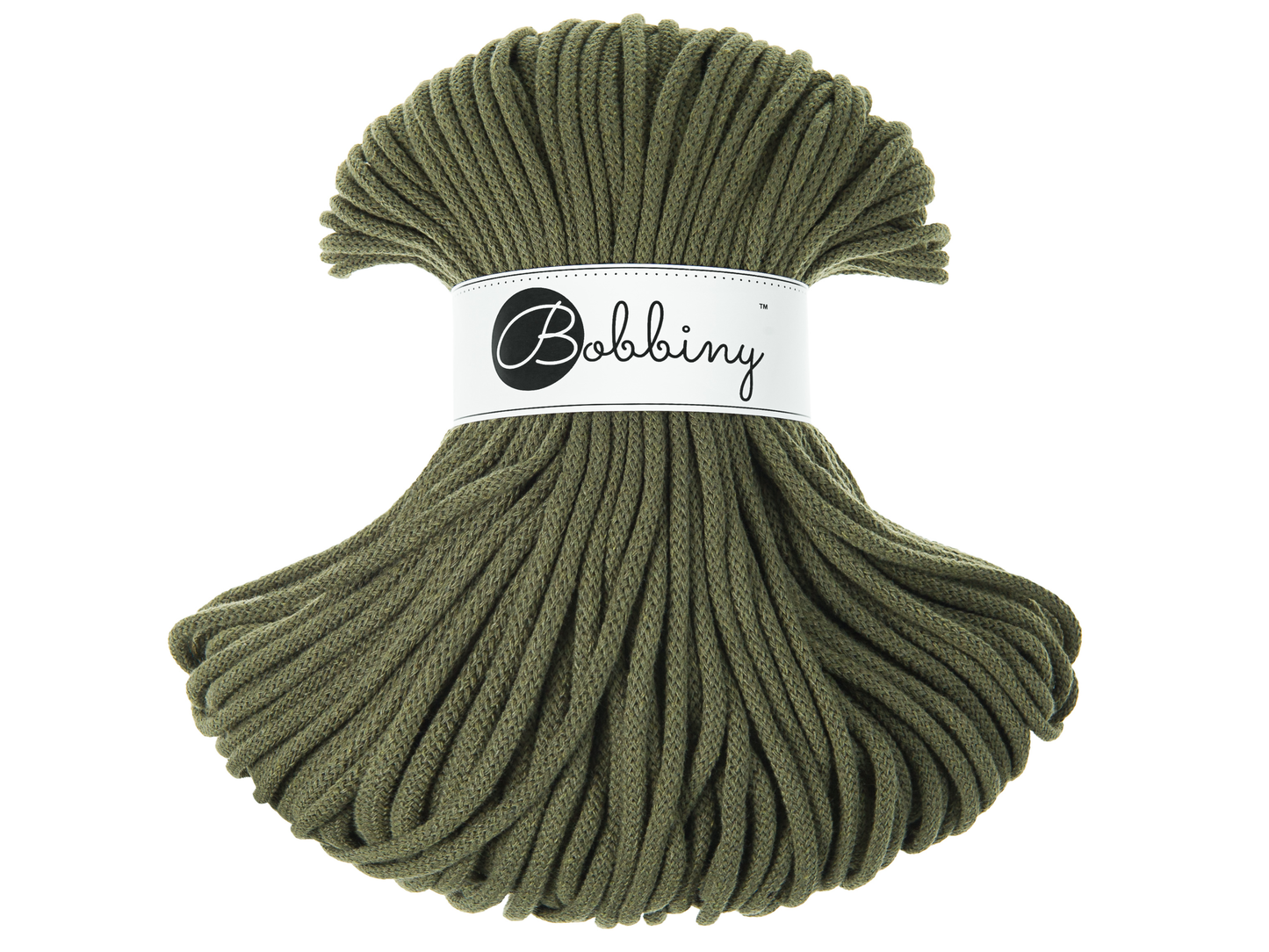 Bobbiny 5mm Braided Cotton Cord (100m/ 108yds) -- AVOCADO -- Macrame & Crochet