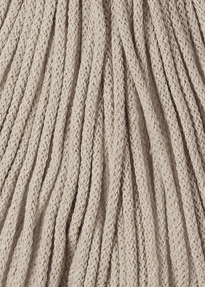 Bobbiny 3mm Braided Cotton Cord (100m/ 108yds) -- BEIGE -- Macrame & Crochet