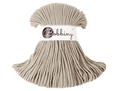 Bobbiny 3mm Braided Cotton Cord (100m/ 108yds) -- BEIGE -- Macrame & Crochet