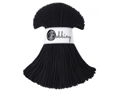 Bobbiny 3mm Braided Cotton Cord (100m/ 108yds) -- BLACK -- Macrame & Crochet