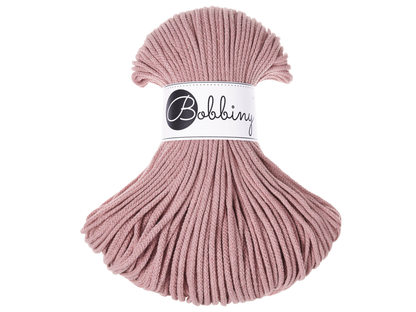 Bobbiny 3mm Braided Cotton Cord (100m/ 108yds) -- BLUSH -- Macrame & Crochet