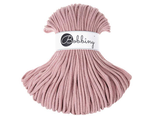 Bobbiny 5mm Braided Cotton Cord (100m/ 108yds) -- BLUSH -- Macrame & Crochet