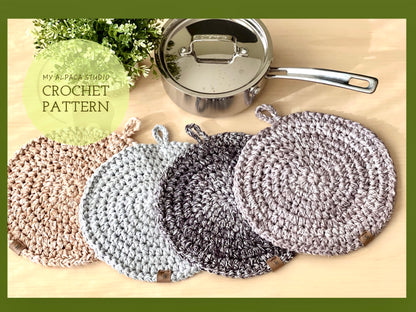 Chunky Rustic Hot Pad Crochet Pattern - Instant Download PDF