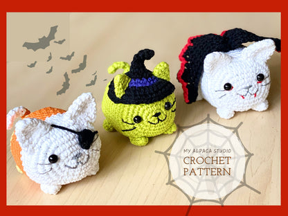 Halloween Costume Kitties Crochet Pattern - Instant Download PDF
