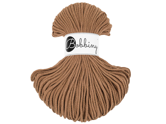 Bobbiny 3mm Braided Cotton Cord (100m/ 108yds) -- CARAMEL -- Macrame & Crochet