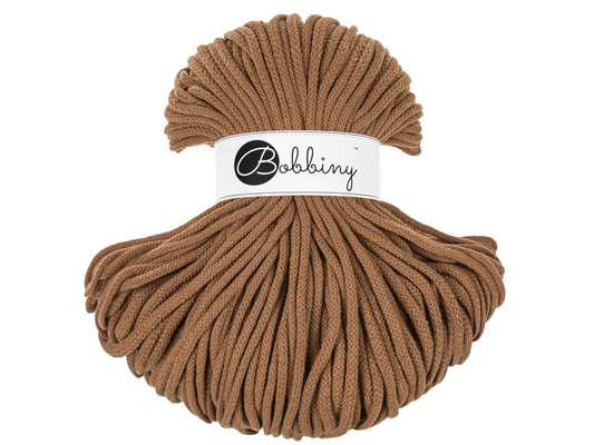 Bobbiny 5mm Braided Cotton Cord (100m/ 108yds) -- CARAMEL -- Macrame & Crochet