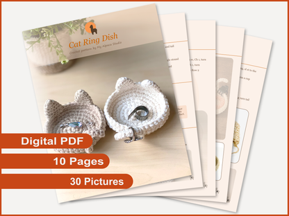Cat Trinket Dish Crochet Pattern - Instant Download PDF