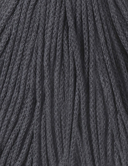 Bobbiny 3mm Braided Cotton Cord (100m/ 108yds) -- CHARCOAL -- Macrame & Crochet
