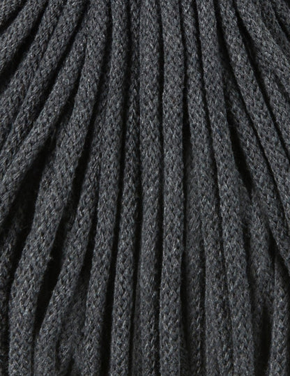 Bobbiny 5mm Braided Cotton Cord (100m/ 108yds) -- CHARCOAL -- Macrame & Crochet