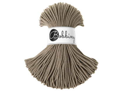 Bobbiny 3mm Braided Cotton Cord (100m/ 108yds) -- COFFEE -- Macrame & Crochet