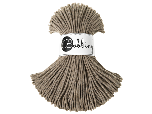 Bobbiny 3mm Braided Cotton Cord (100m/ 108yds) -- COFFEE -- Macrame & Crochet