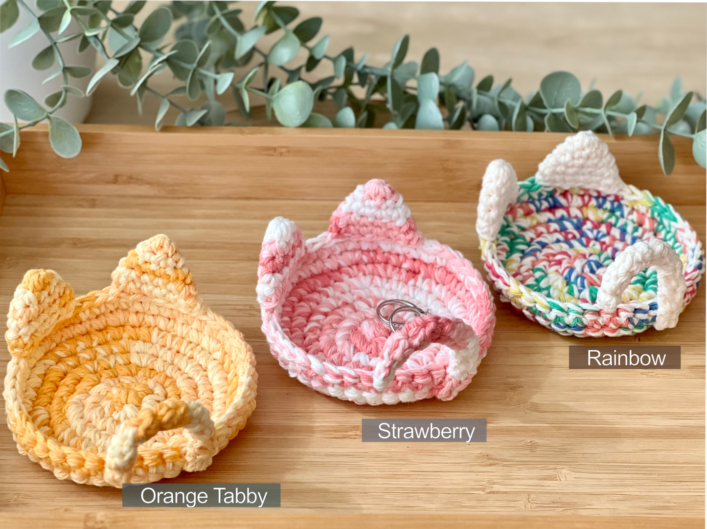 Hand-crocheted Cat Trinket Dish