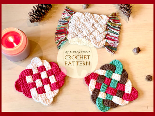 Cheery Mug Rug Crochet Pattern - Instant Download PDF