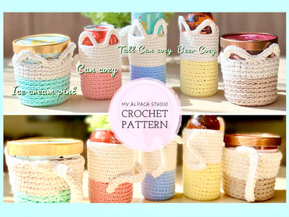 Minimalist Cat Summer Cozies Crochet Pattern - Instant Download PDF