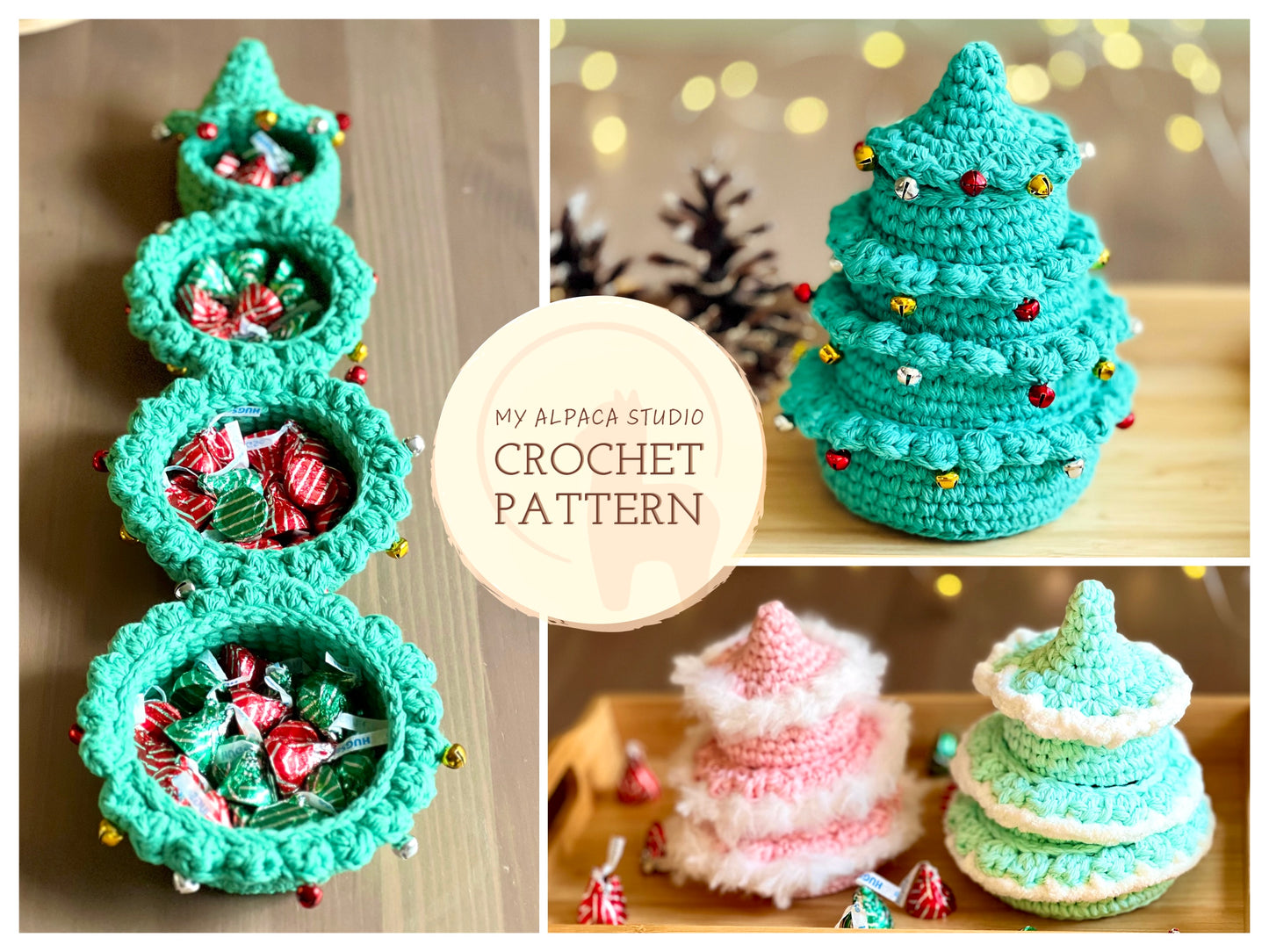 Stacking Christmas Tree Basket Crochet Pattern - Instant Download PDF