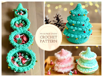 Stacking Christmas Tree Basket Crochet Pattern - Instant Download PDF