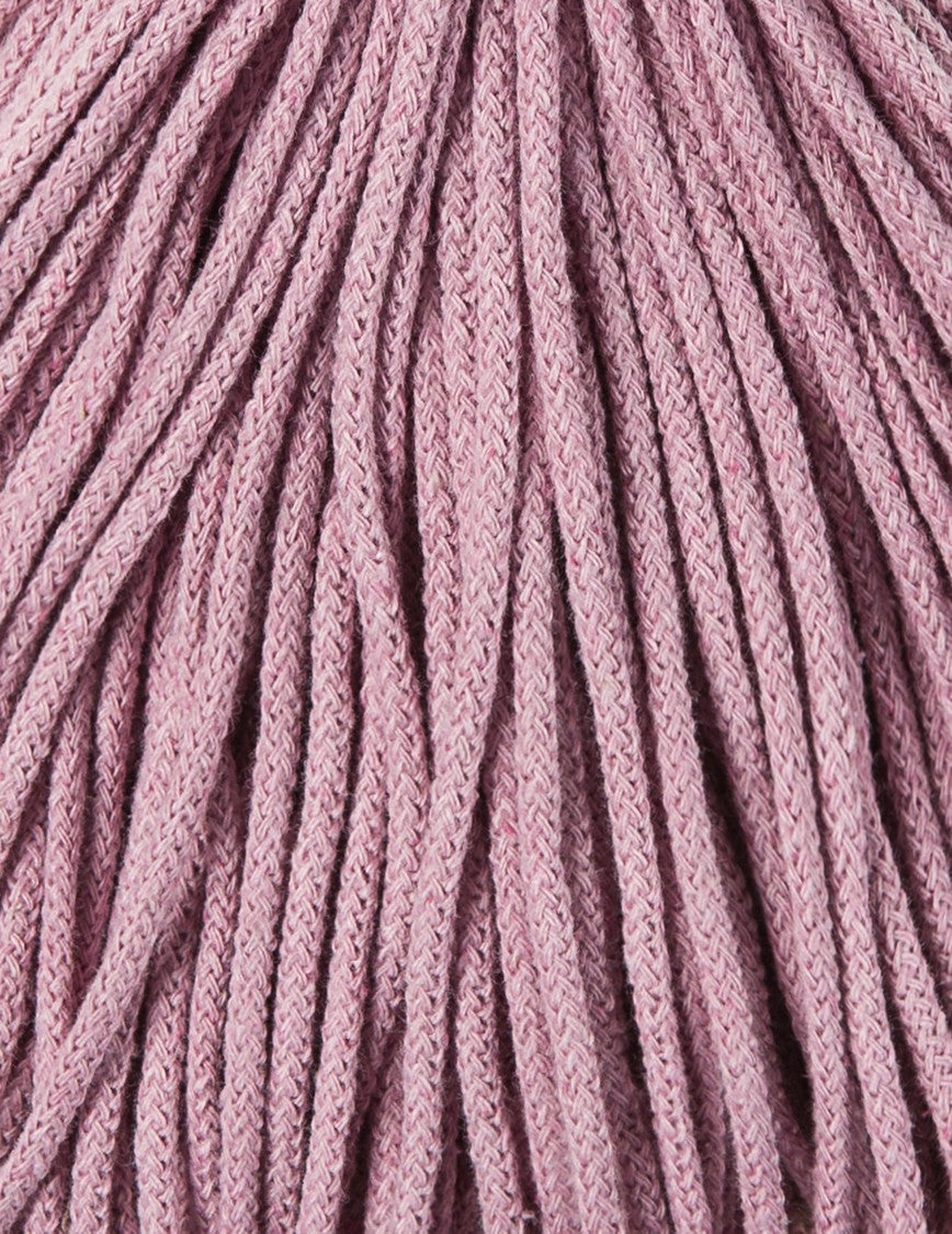 Bobbiny 3mm Braided Cotton Cord (100m/ 108yds) -- DUSTY ROSE -- Macrame & Crochet