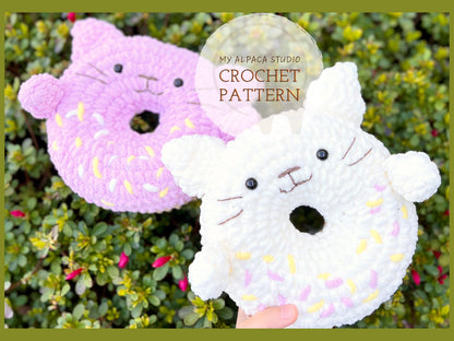 Donut Cat Plushie Crochet Pattern - Instant Download PDF