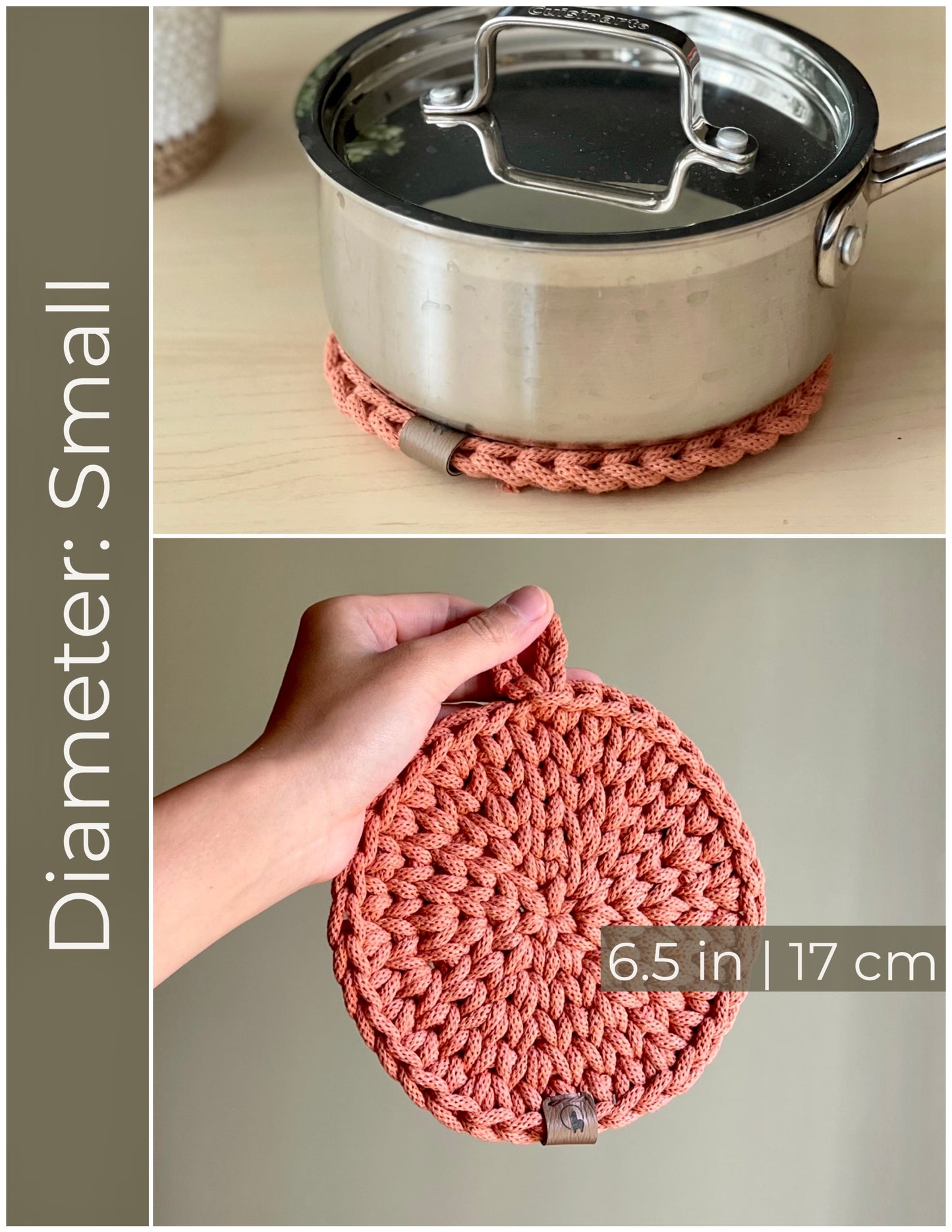 Verdura Hot Pad in 3 sizes Crochet Pattern - Instant Download PDF